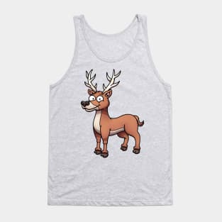 Happy Cartoon Male Deer Tank Top